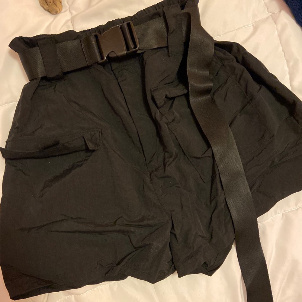 Nylon Shorts with Buckle Belt